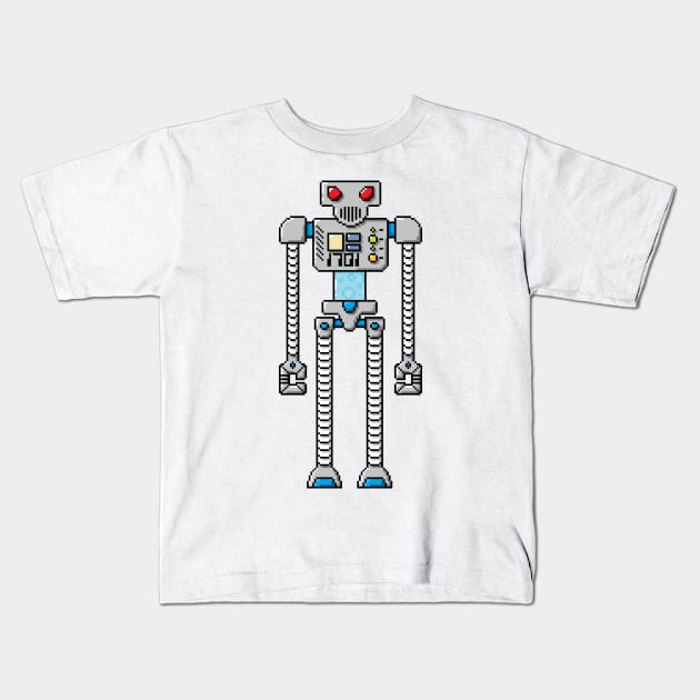 Pixel Robot 166 Kids T-Shirt by Vampireslug